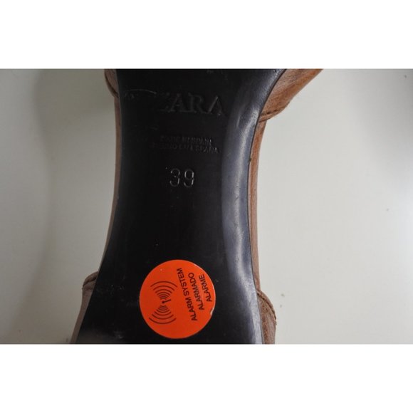 🇪🇸 ZARA brown leather pointy fringed pumps size 39 - Picture 5 of 10